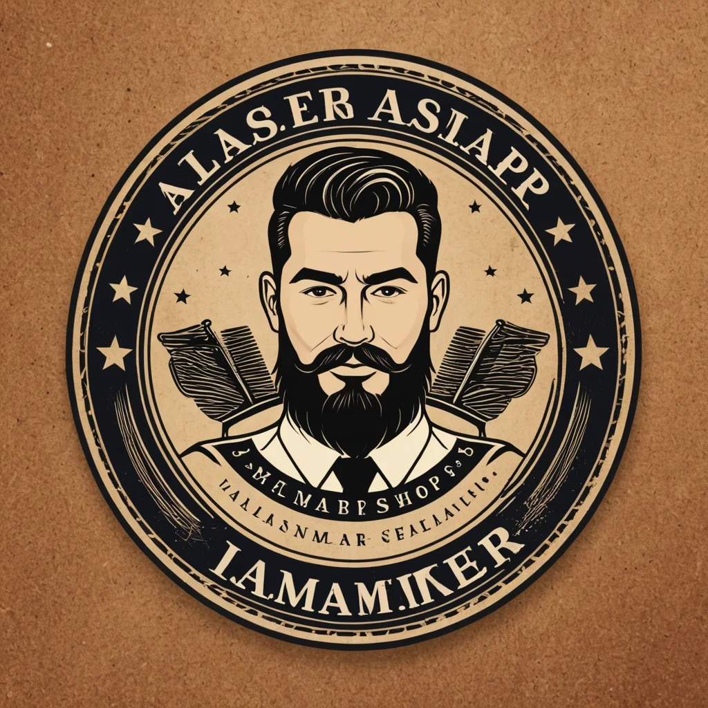 تصميم لوغو صالون حلاقه بإسم ALASMAR