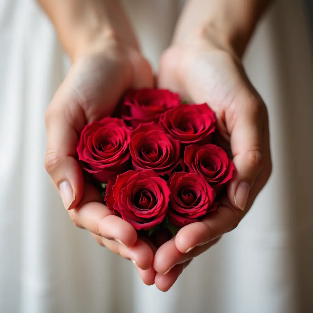 يدين يحملون الورد
