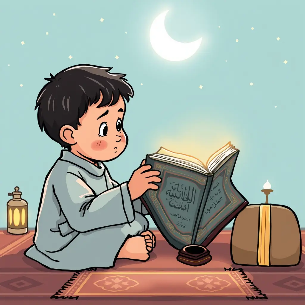 طفل يقرأ القرآن.... كرتون