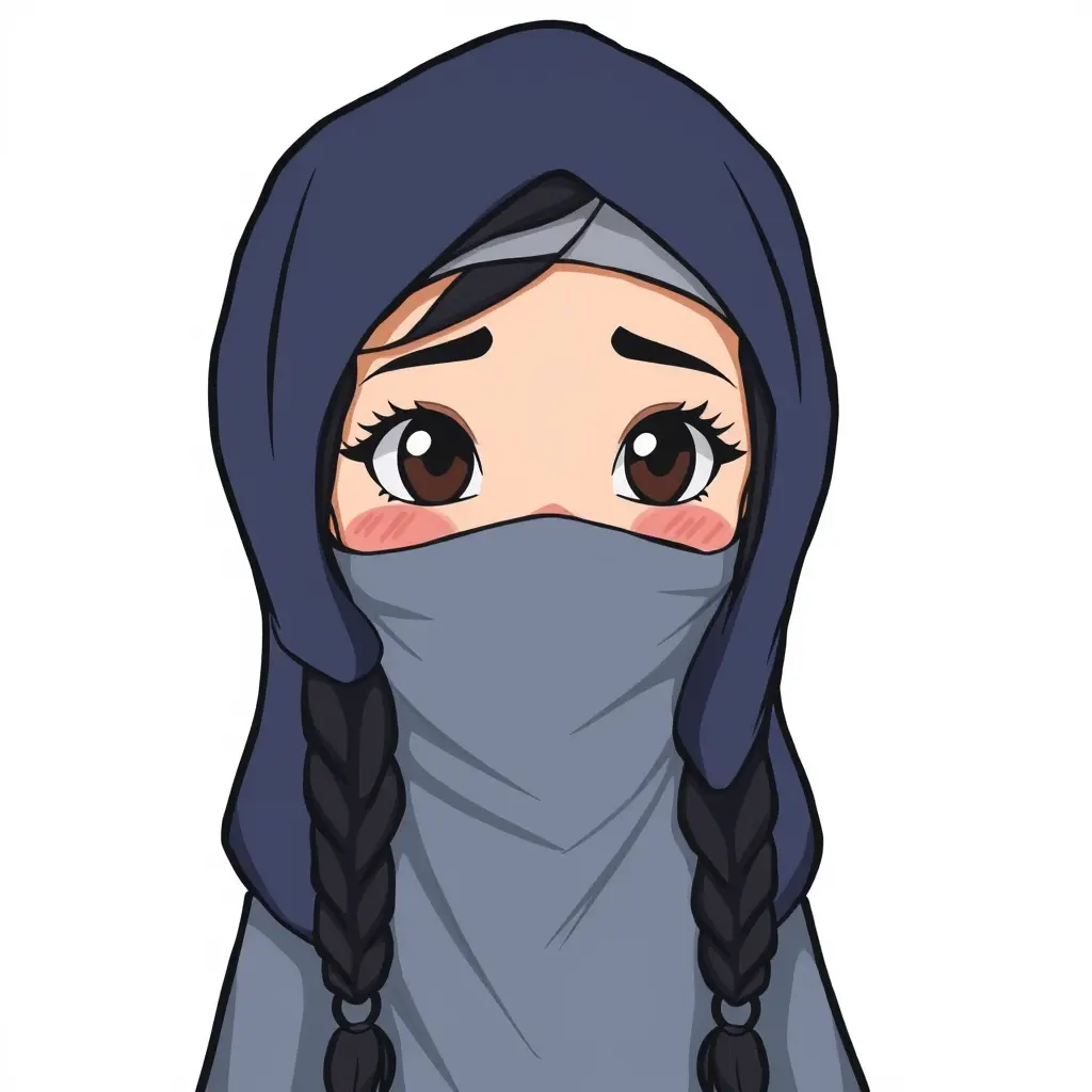 صورة بنت منتقبة كرتون