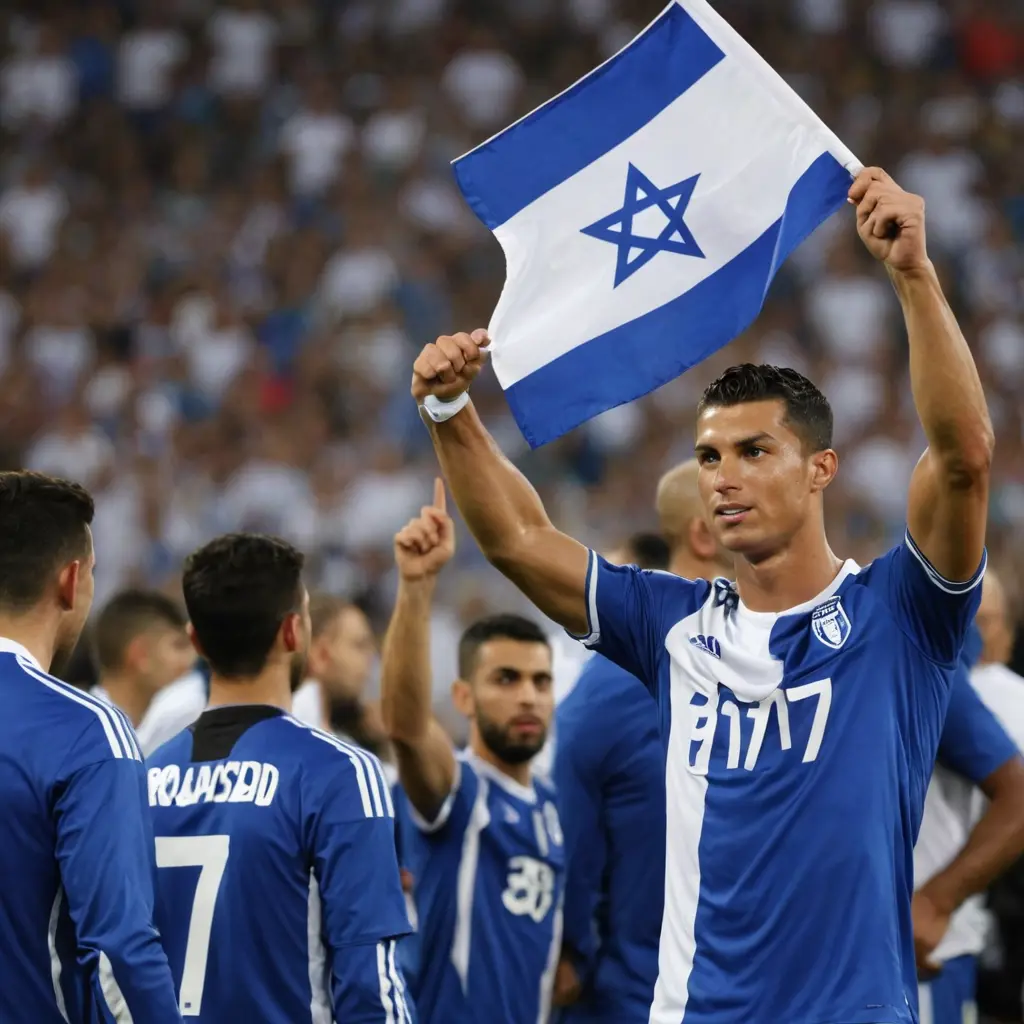 كرستيانو رونالدو يرفع علم اسرائيل