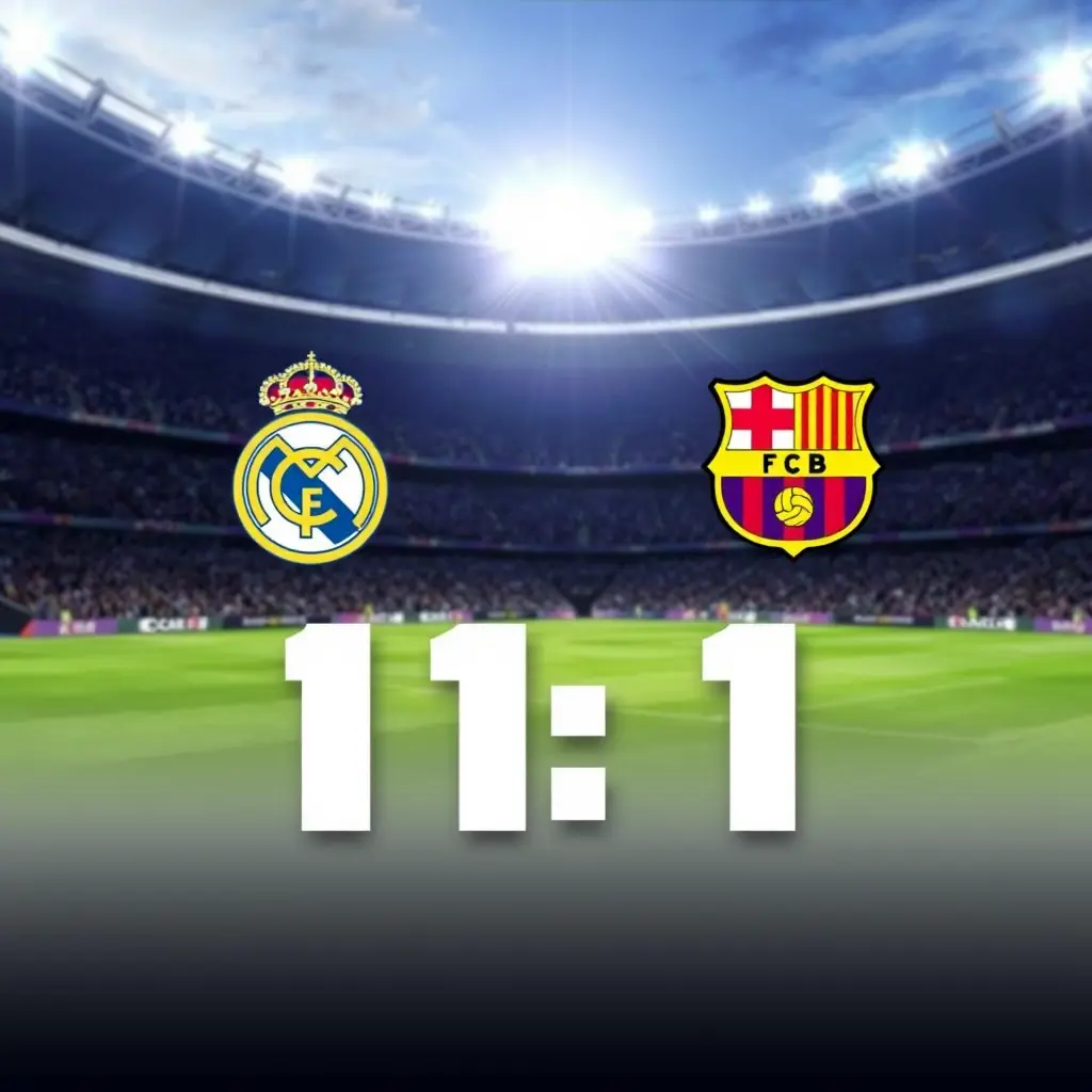 صوره نتيجت 11:1مع صوره ريال مدريد و برشالونه