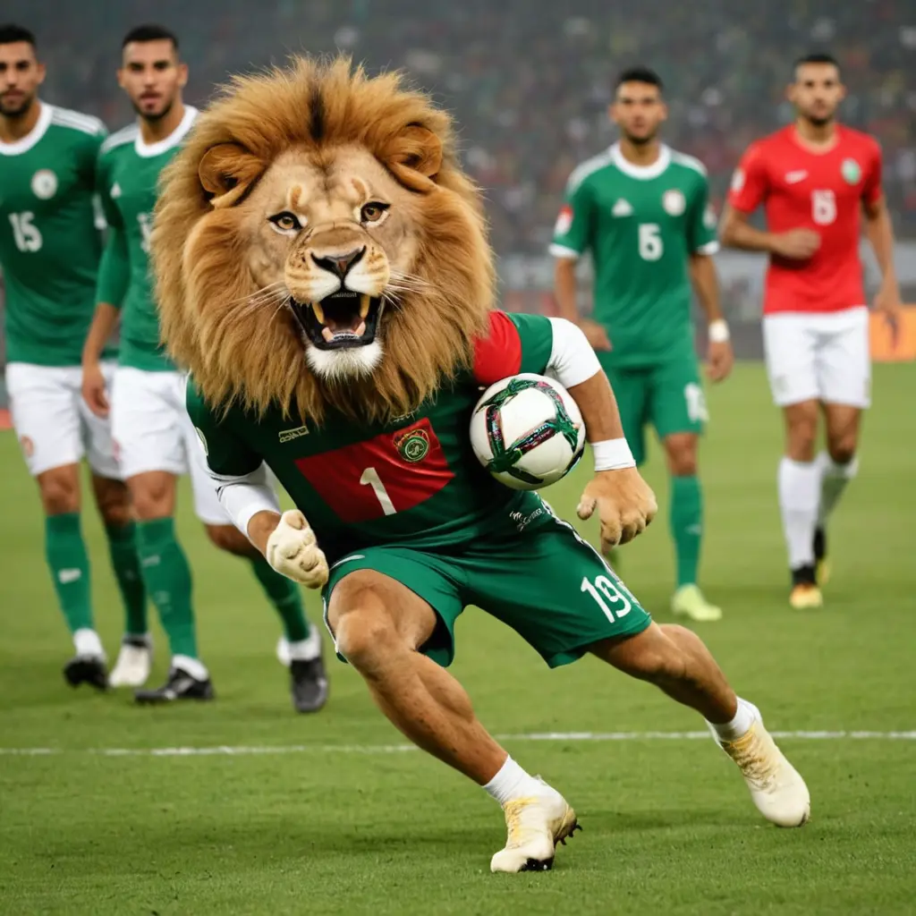 أسد يلعب الكورة معى المنتخب الجزائري