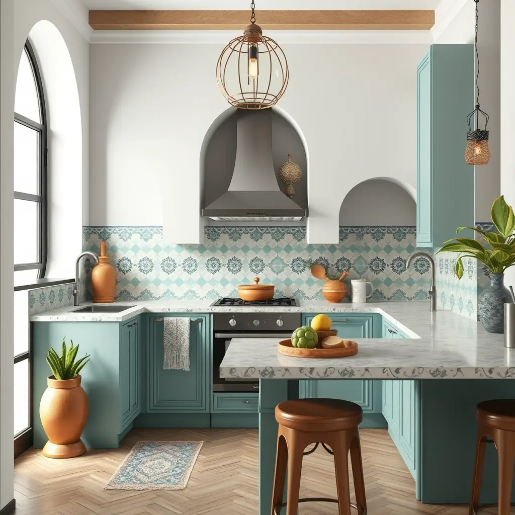 تصميم ديكور مطبخ مغربي 3متر علي3.5 وإظهار القياسات