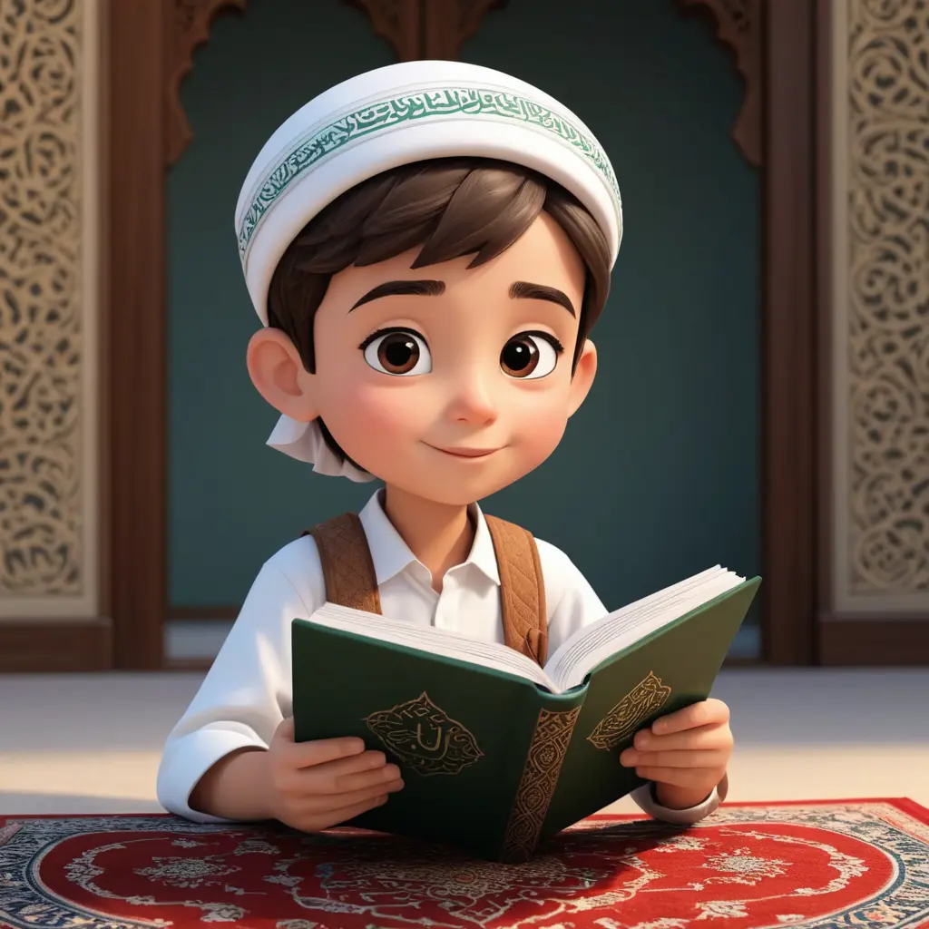 ولد كرتوني يقرأ قران