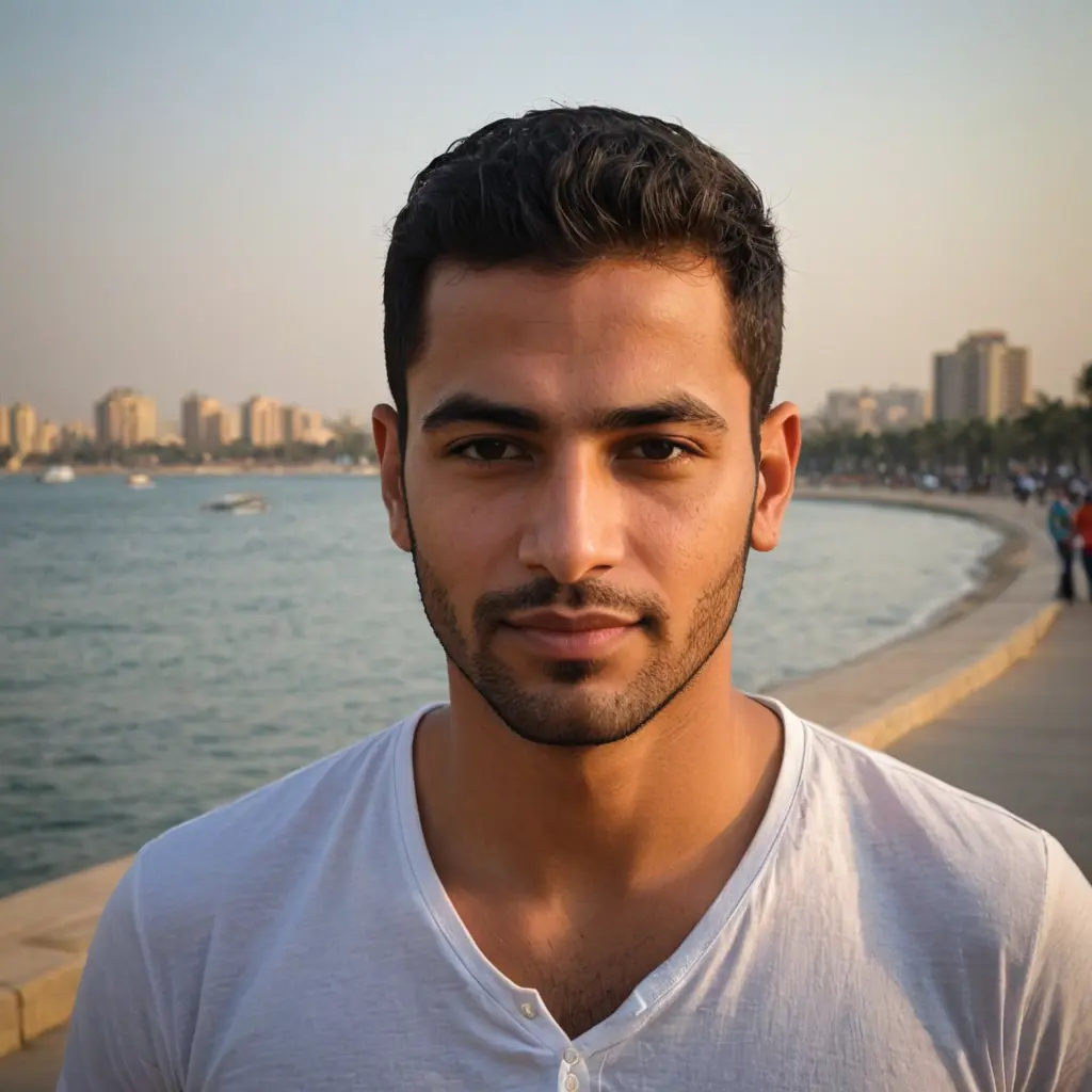 صورة شاب مصري وسيم بعمر 35 علي كورنيش المعادي