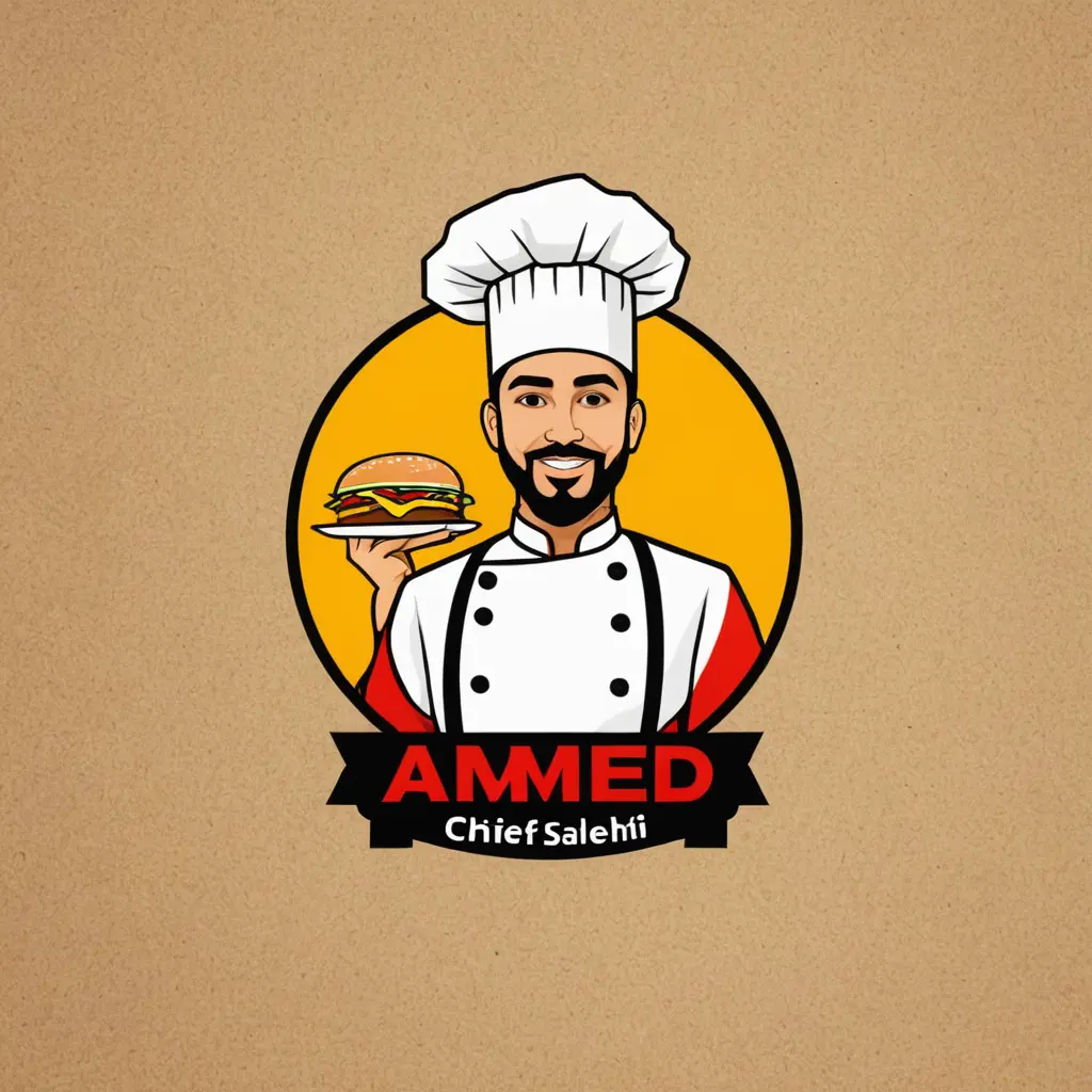 شعار لطباخ اكل سريع اسمه احمد صالحي (جوج)