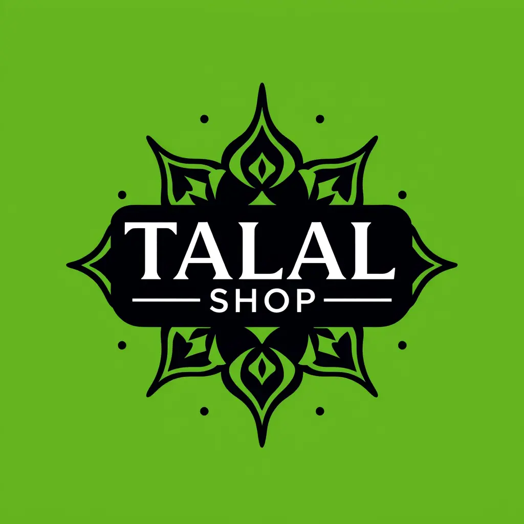 تصميم جذاب لشعار بكلمة talal shop محل بيع ملايش