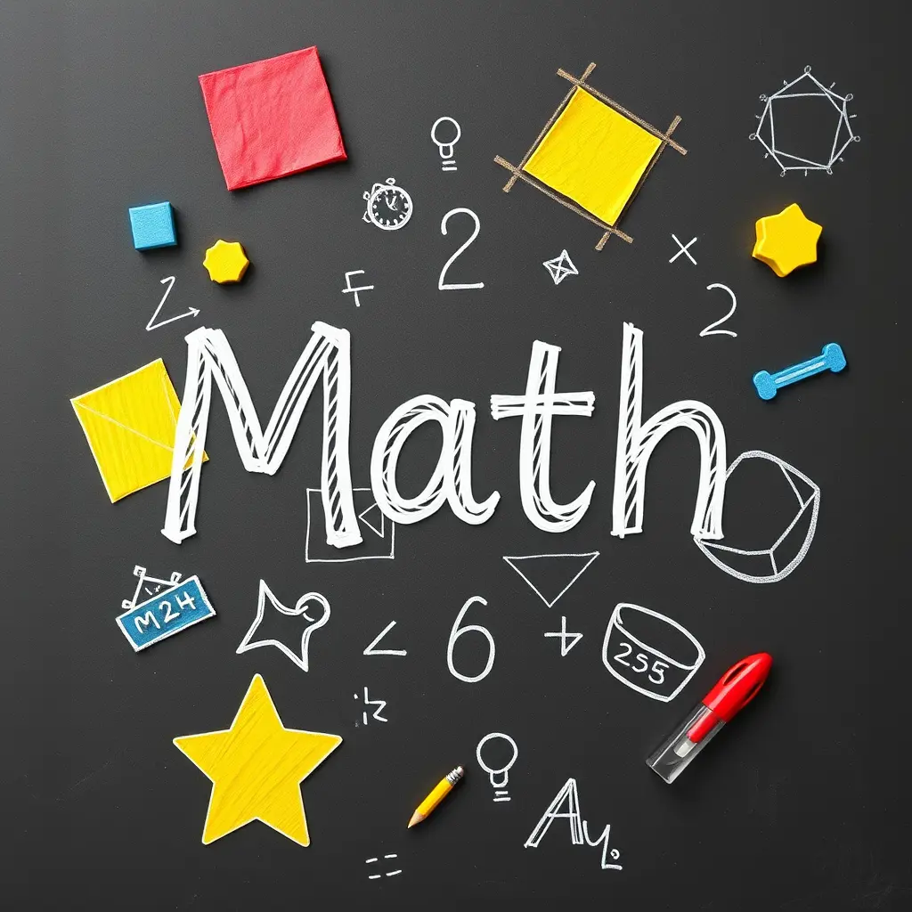 اعملي صوره عن ماده الرياضيات بس تكون كريتيف ومكتوب في النص Math وارسم حواليها أشكال بس بطريقه حلوه مش موجوده في اي حته