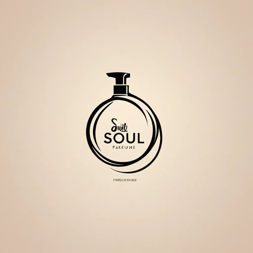 Logo for perfume shop name is SOUL parfume with creative way