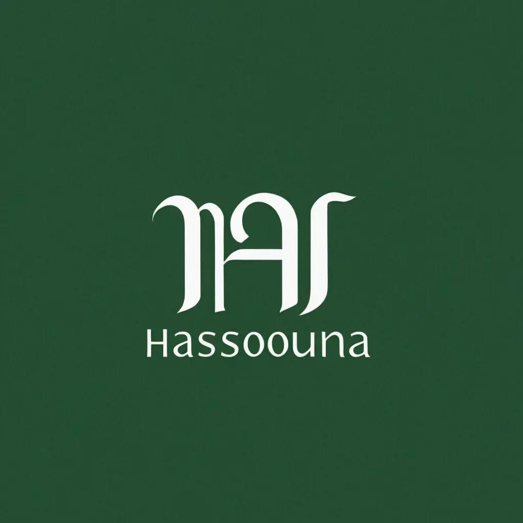 شعار اسم حسونه مع لون الاخضر