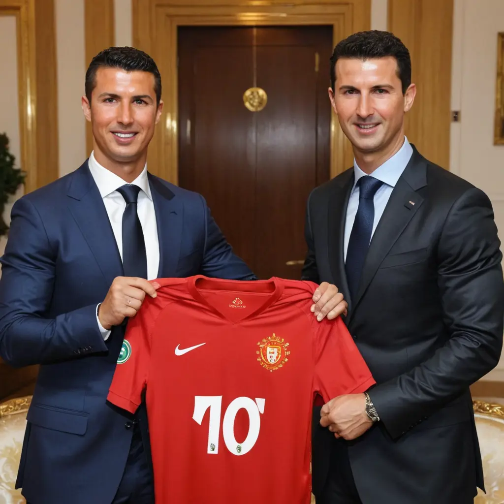 رونالدو  مع بشار الاسد