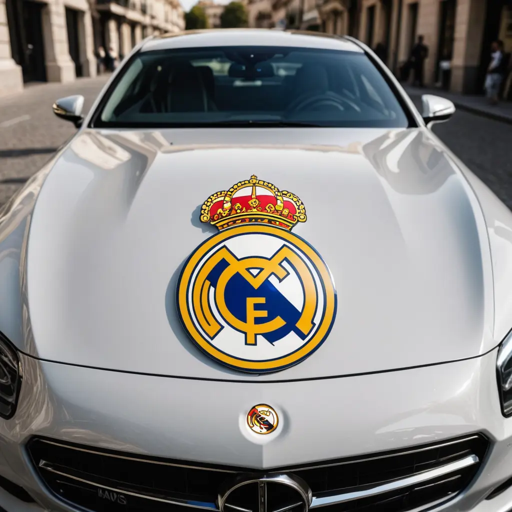 شعار ريال مدريد على سياره فخمه