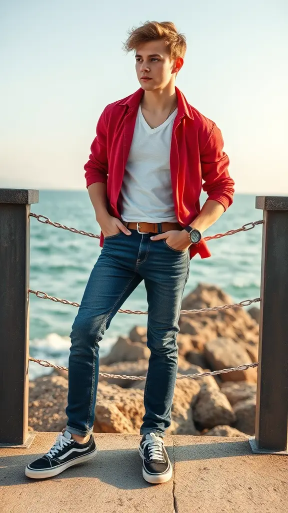 تصميم جديد جرم اوفر سيز لون رائع مع سروال جينز شبابي روعه ولادي رجالي