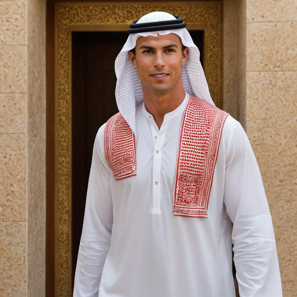 كريستيانو رونالدو لابس ثوب سعودي