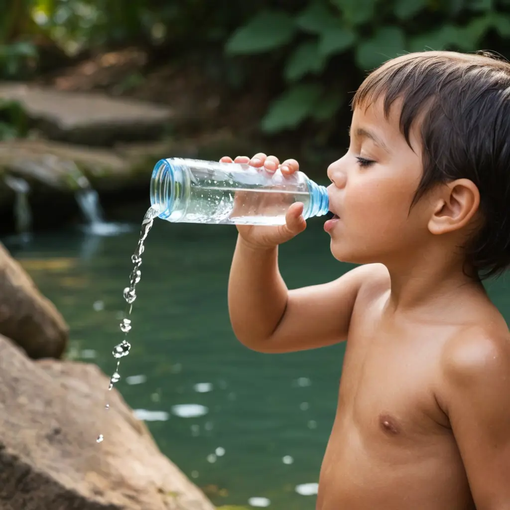 صوره طفل يشرب ماء