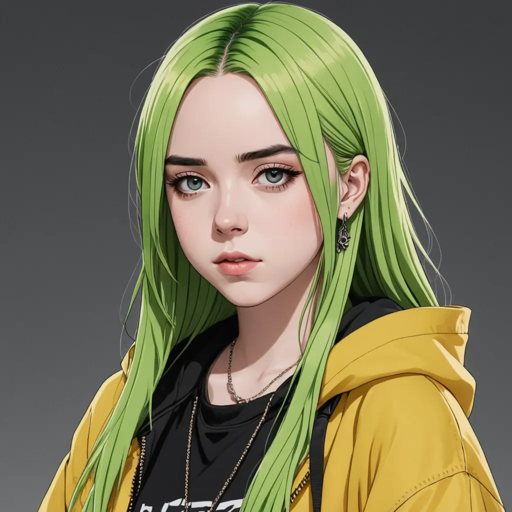 بيلي ايليش على شكل انمي