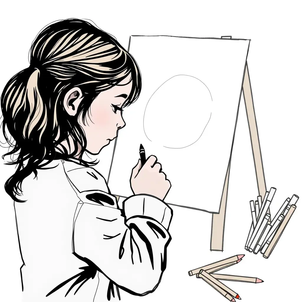 صورة بنت ترسم