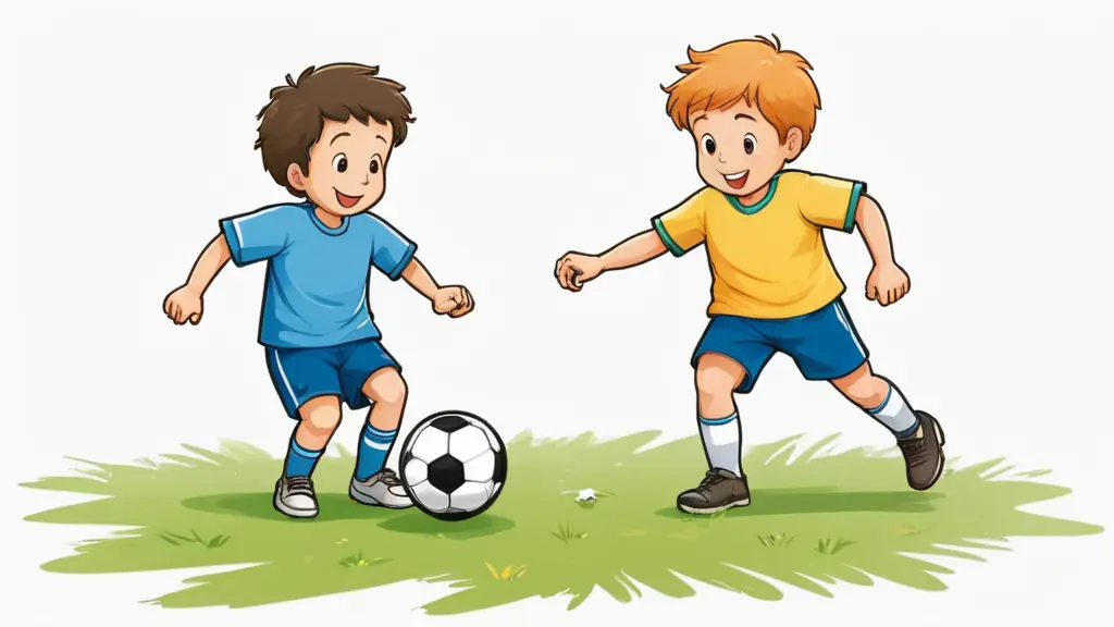 صديقين رسوم يلعبون كوره القدم سهله للرسم للأطفال