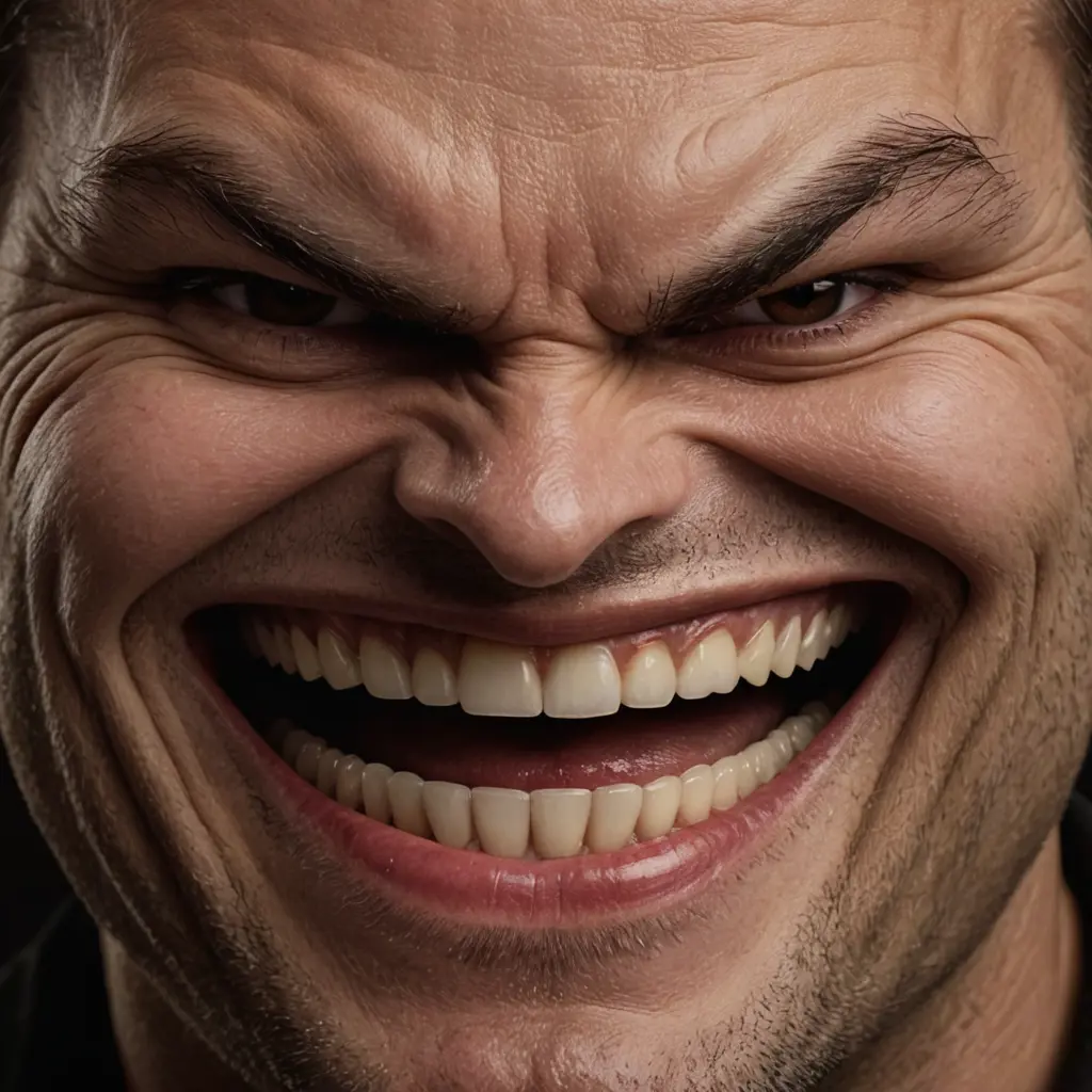 صوره وجه شرير يبتسم ابتسامة شرير