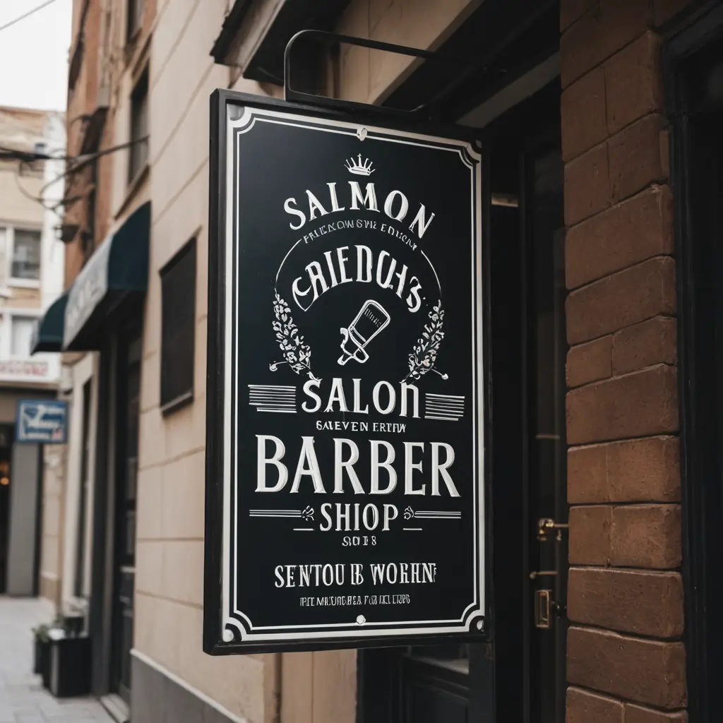 تصميم يافطة لصالون حلاقة رجالية باسم Salon Abd