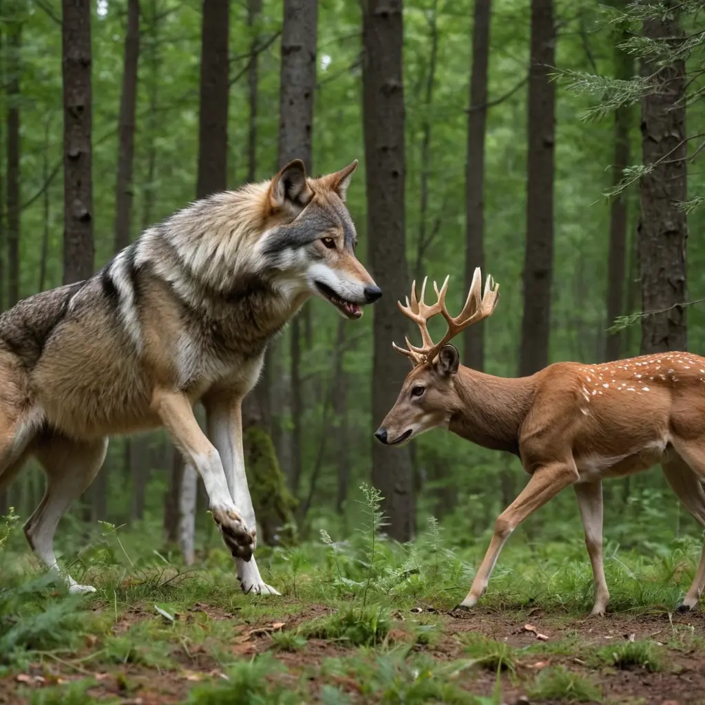 ذئب يصطاد غزاله