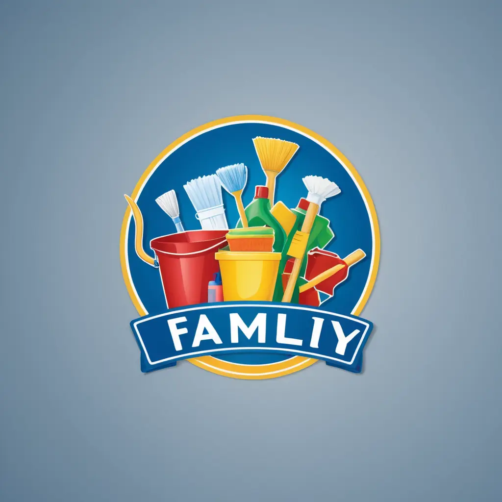 شعار مواد تنظيف مع كلمةFamily