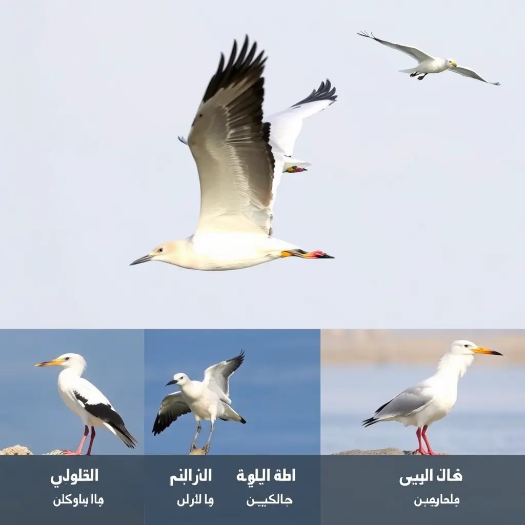 محتاج  صور للطيور المهاجرة تحت كل صورة اسم الطائر باللغة العربية