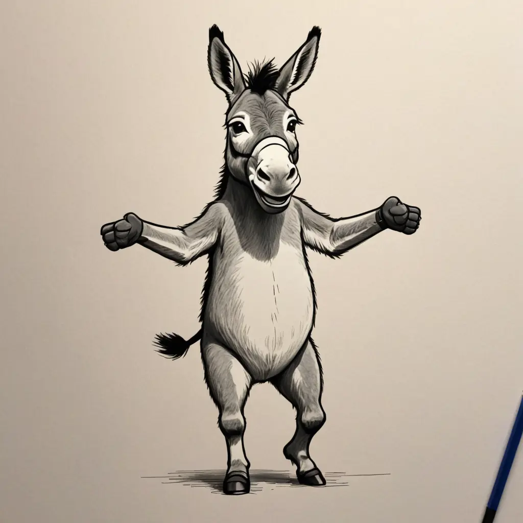ارسم حمار يرقص