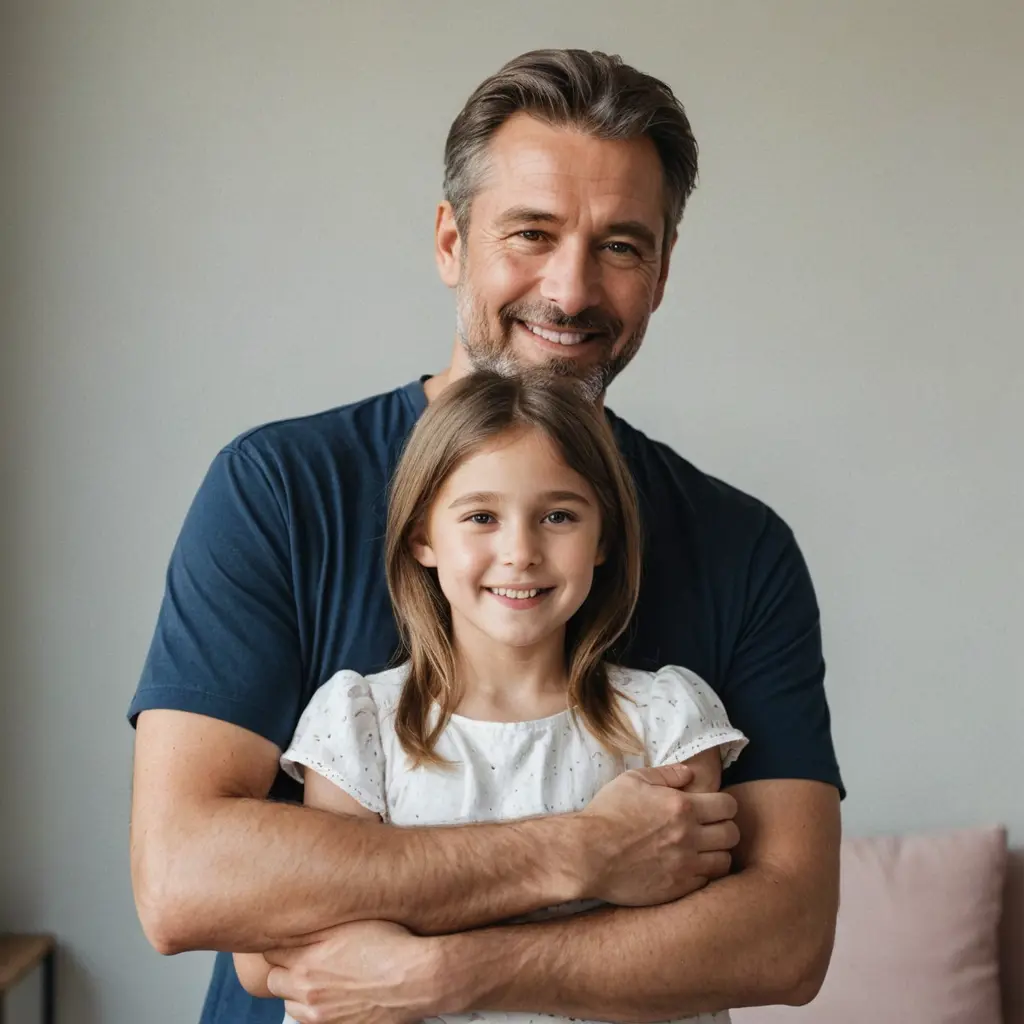 صورة لرجل يحضن ابنته