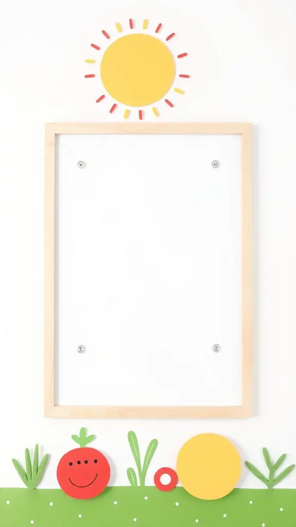 صوره فارغة للكتابة عليها مع إطار رفيع مناسب لروضة أطفال طفولي أكثر