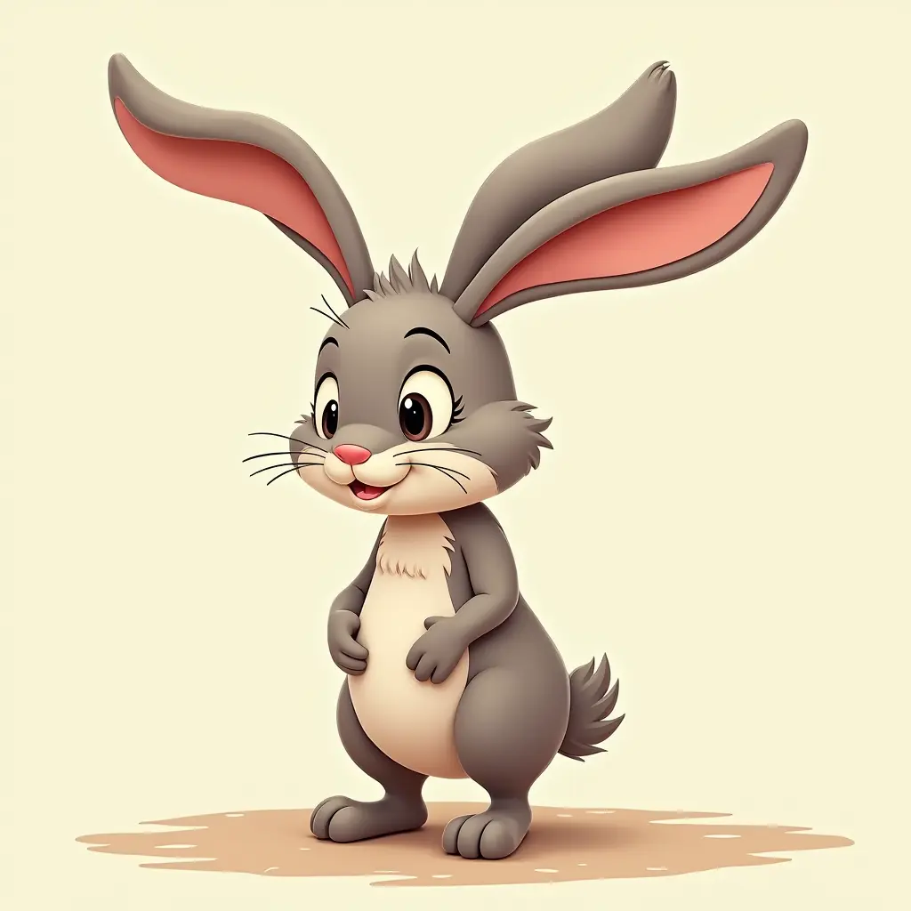 صورة ارنب بشكل كرتون جسم انسان وش ارنب باذن طويلة