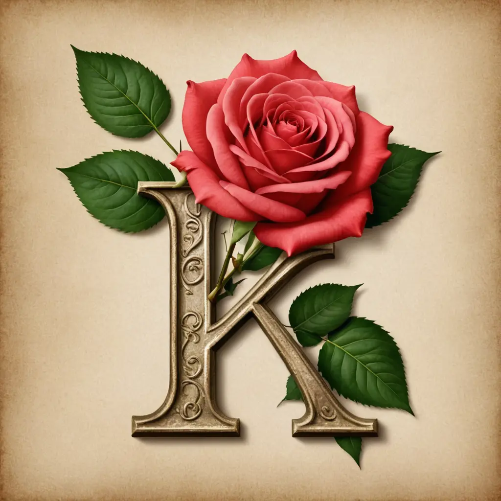 حرف K مع ورد