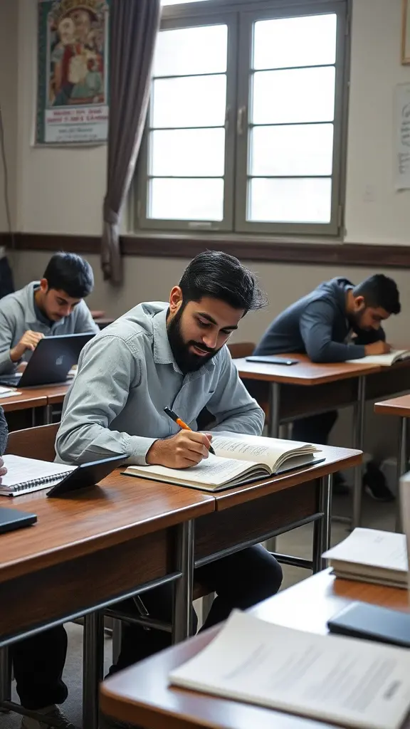 صوره عبدالله طالب شمران مريفج وهو يدرس في الصف