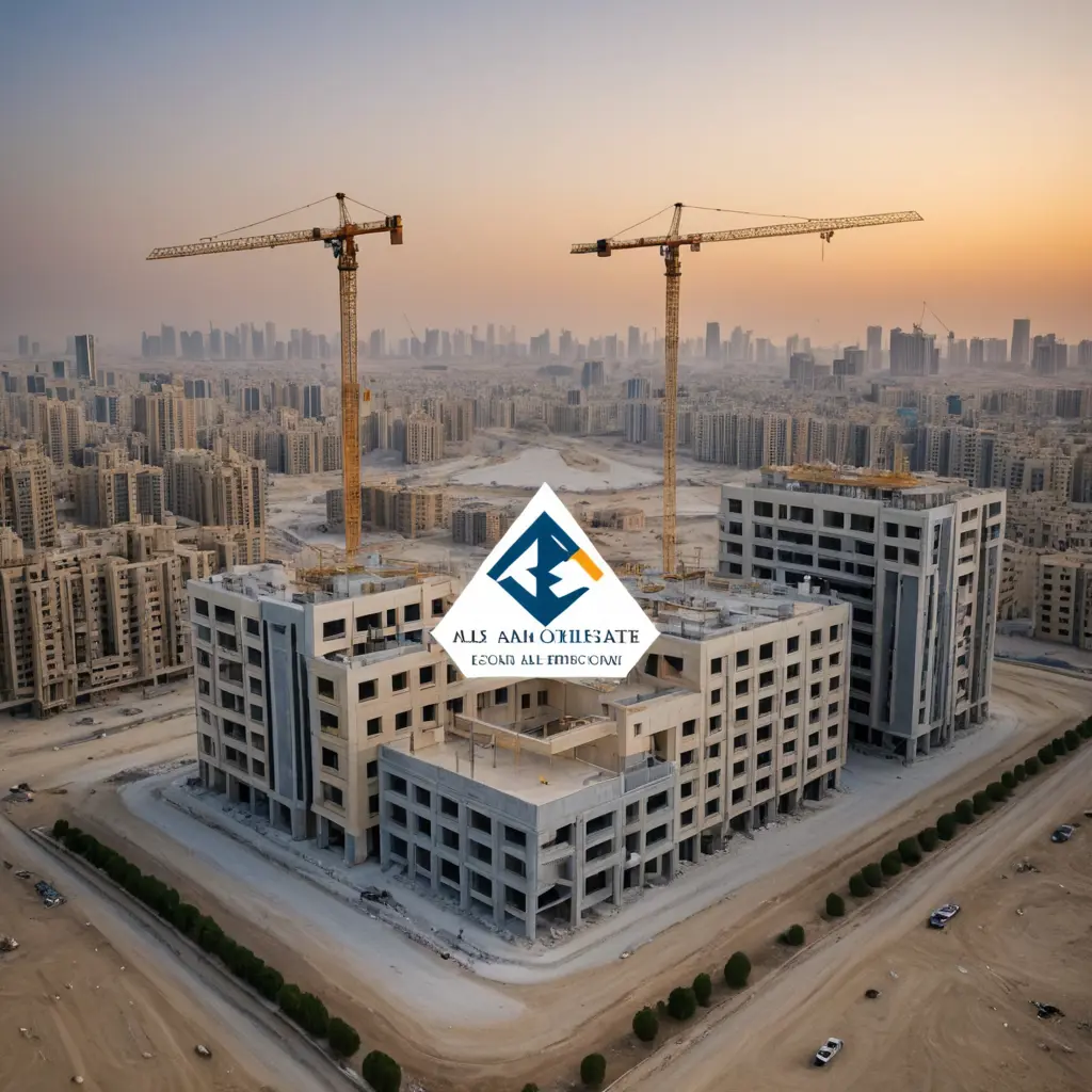 شعار شركه عقارات السم Mohammad  shboul و تحت الاسم For Construction Contracting EST و يكون الشعار على شكل مباني و رافعه