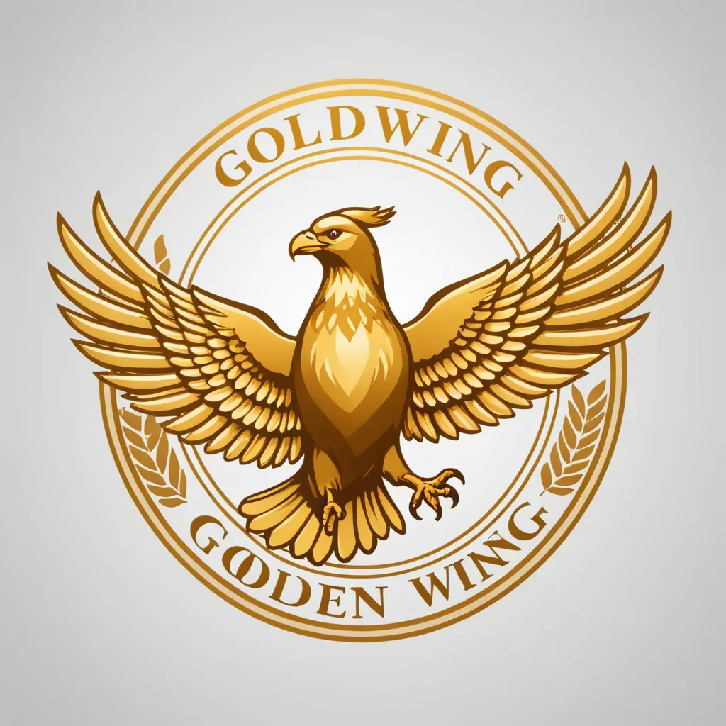 شعار شركه شحن و اعمال لوجيستيكية اسمها Golden Wing