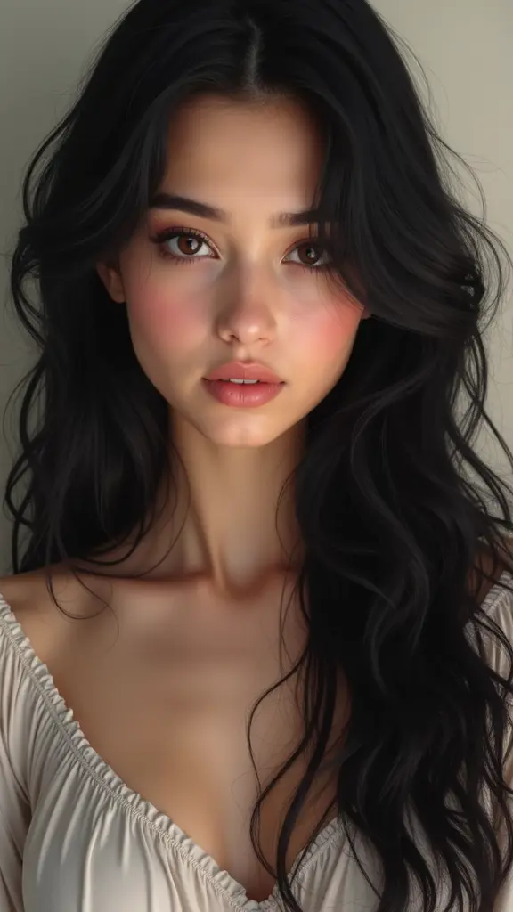 أريد منك ان ترسم لي صوره بنت جميلة جدا و عيونها بنيه و شعرها اسود أريدها ان تكون واقعية كشخص حقيقي