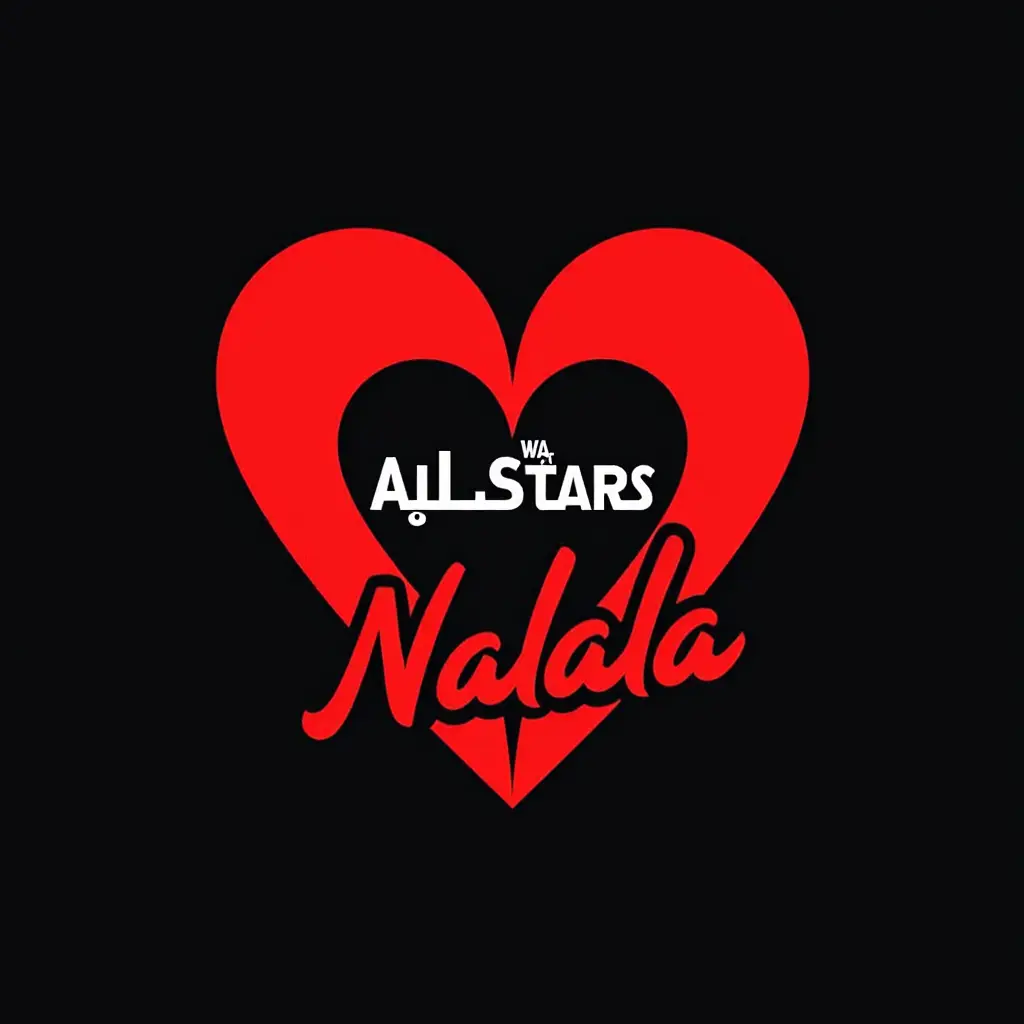 شعار لبرنامج قسمة ونصيب all stars يكون الشعار احترافي بحيث يكون اسم البرنامج وسط قلب احمر مع كتابة الاسم مالا باللون الاحمر بشكل مميز