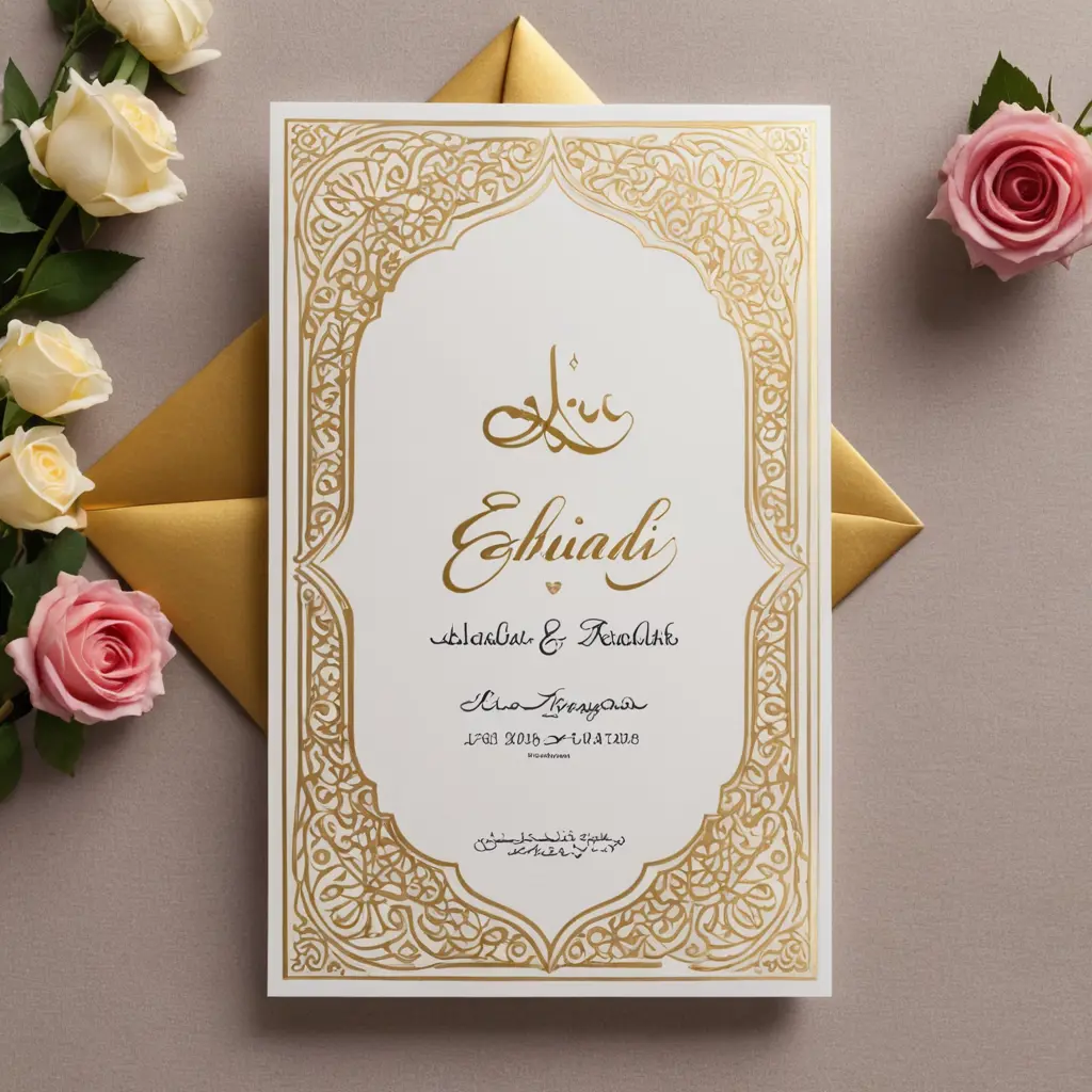 كرت دعوة زفاف باسم ايثار وعبدالله بالعربي