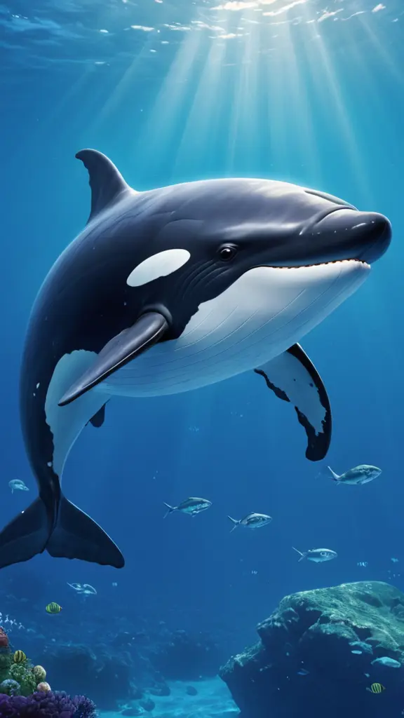 صور للحوت كارتون في البحر 3d