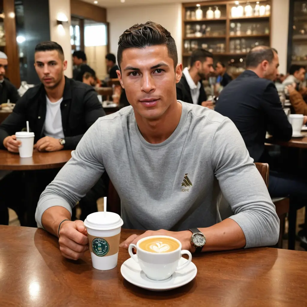 كريستيانو رونالدو يشرب قهوة في مقهى بالجزائر قرب مقام الشهيد