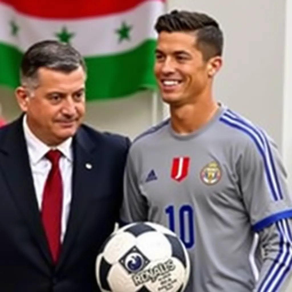 بشار الأسد مع رونالدو