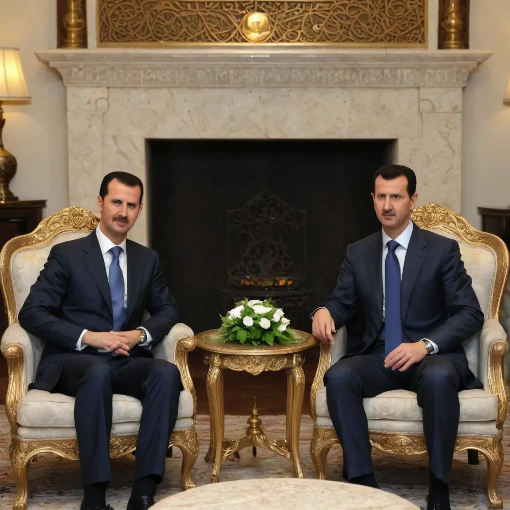 بشار الاسد مع الشيخ ابراهيم الهفل