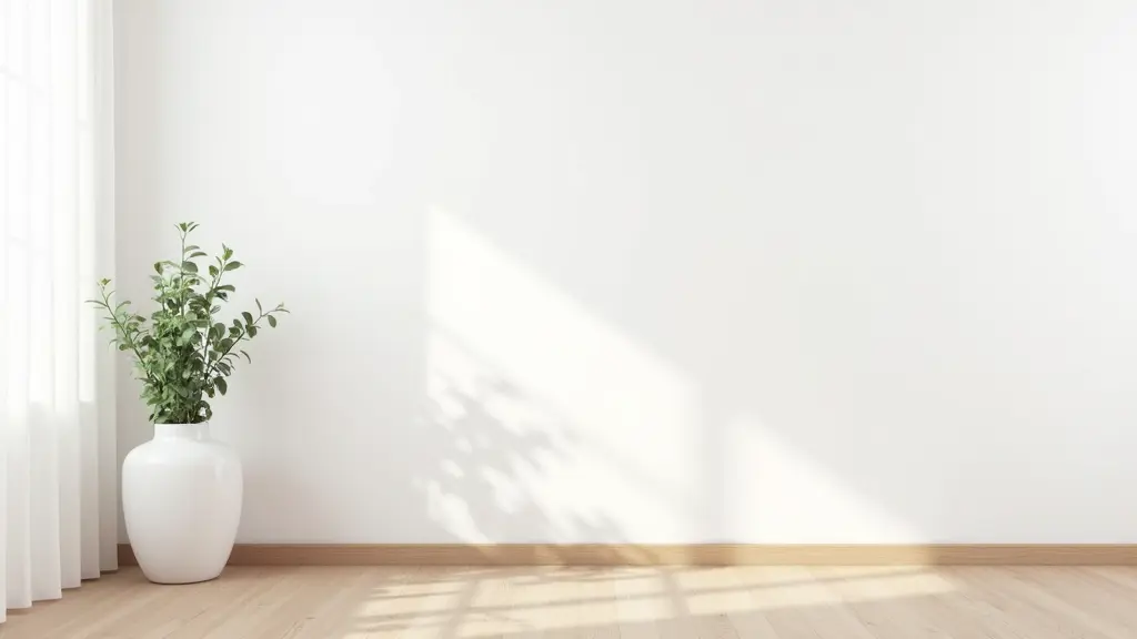 تصميم ديكور بسيط ل حائط أبيض فارغ
