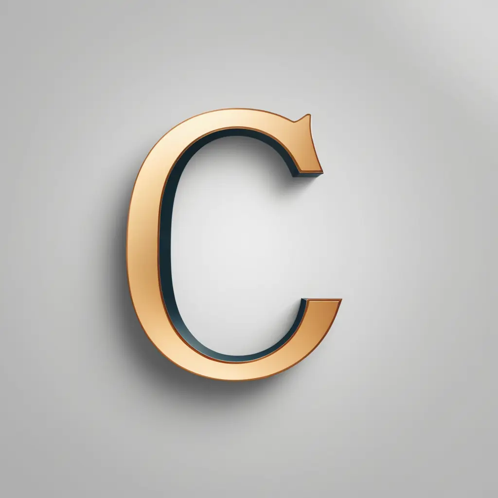 شعار حرف ورقم متشابكين بأسلوب خفيف ومرتب رقم 7 مع حرف c ليصبح الشعار 7C بدون إطار