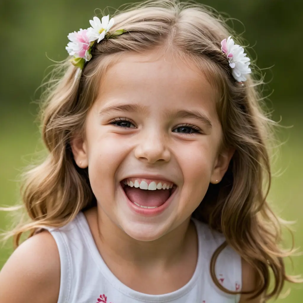 صورة طفلة تضحك في حنينة
