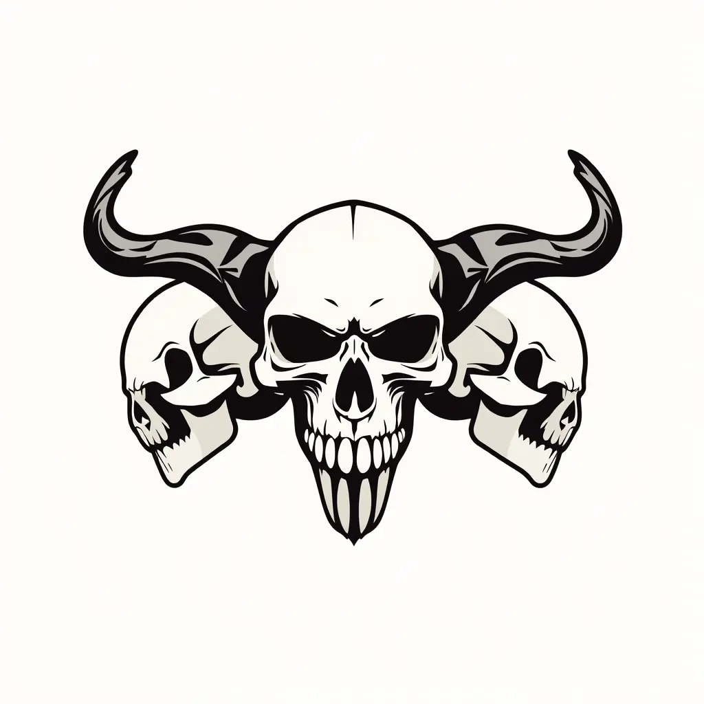 تصميم لوقو على اسم Tabuk فيه جماجم