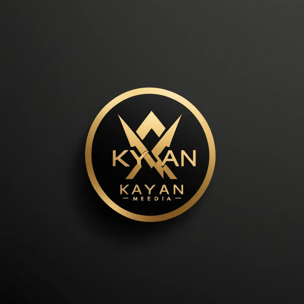 شعار لوجو احترافي باسم كيان ميديا الوان الذهبي مع الاسود