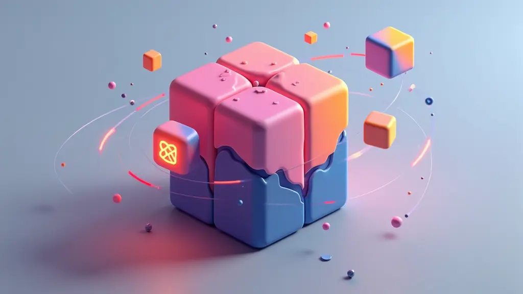 Create a logo and add the name cubical 3D more Advance and new