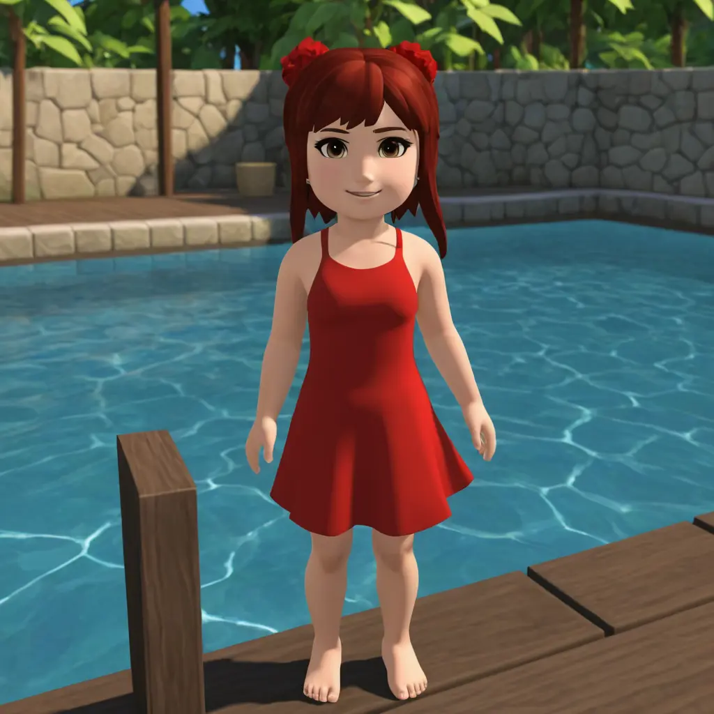 Red Dress Girl Roblox swim